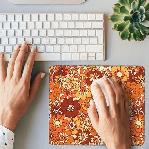 Colorful Flowers Berries Mouse Pad,Beautiful Floral Plants Waterproof Mouse Mat,Non-Slip Rubber Base Durable Stitched Edges Computer Mousepad for Gaming Home Office Wireless Mouse 9.5"x7.8" in Saudi Arabia