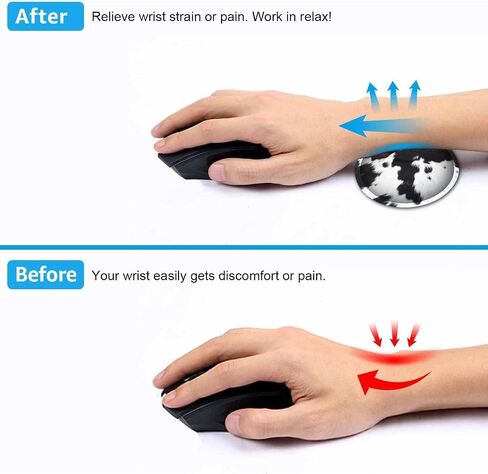 Large Gaming Mouse Pad, Extended Waterproof Desk Pad Protector (31.5" x 11.8") Ergonomics Memory Foam Mouse Wrist Rest Support, for Home Office Laptop Easy Typing, Black & White Cowhide Fur Mouse Mat in Saudi Arabia