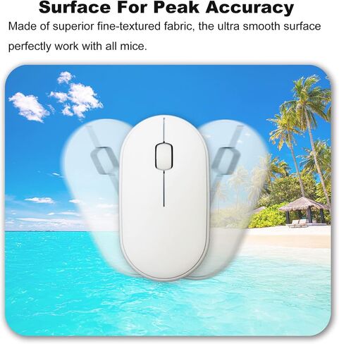 Mouse Pad Beach Palm Trees Design Scenery PC Mouse Mat with Non-Slip Rubber Base Square Washable Computer Mousepad for Laptop Office Home in Kuwait