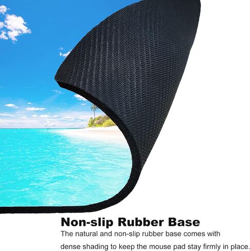 Mouse Pad Beach Palm Trees Design Scenery PC Mouse Mat with Non-Slip Rubber Base Square Washable Computer Mousepad for Laptop Office Home in Kuwait