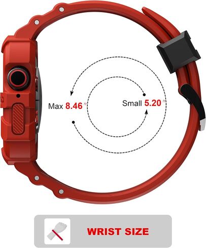 T-ENGINE متوافق مع Apple Watch Series 9 8/7 45mm SE 6/5/4/3 44mm 42mm، حافظة متينة مع حزام للرجال والنساء (45mm/44mm/42mm، برتقالي + خشب) in Kuwait