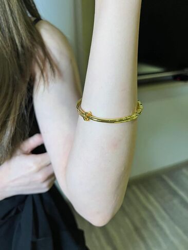 الأزياء الخيزران المفاصل مطلي سوار الذهب قابل للتعديل للنساء الرجال سيدة مجوهرات الزفاف هدية حفلة عيد ميلاد in Kuwait