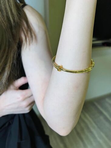 الأزياء الخيزران المفاصل مطلي سوار الذهب قابل للتعديل للنساء الرجال سيدة مجوهرات الزفاف هدية حفلة عيد ميلاد in Kuwait