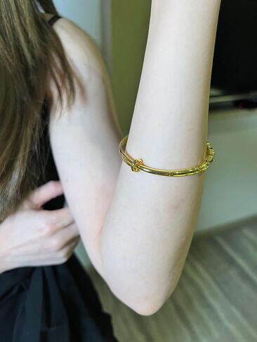 الأزياء الخيزران المفاصل مطلي سوار الذهب قابل للتعديل للنساء الرجال سيدة مجوهرات الزفاف هدية حفلة عيد ميلاد in Kuwait