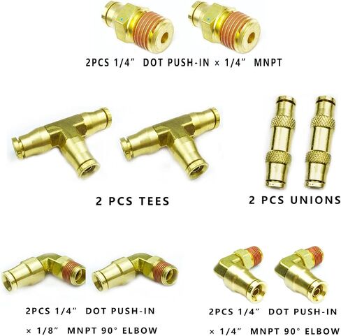3/8 inch DOT Push to Connect Fittings Air Bag Fittings Air Line Fittings Push in Fittings Air Brake Repair Kit DOT Air Fittings for Air Suspension System in Saudi Arabia