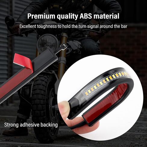 2PCS Motorcycle Turn Signals LED,Dual-Color Motorcycle Blinkers for Turn Signals & Daytime Running Lights,Essential Waterproof LED Turn Signal Strip Motorcycle Accessories in Saudi Arabia