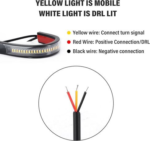 2PCS Motorcycle Turn Signals LED,Dual-Color Motorcycle Blinkers for Turn Signals & Daytime Running Lights,Essential Waterproof LED Turn Signal Strip Motorcycle Accessories in Saudi Arabia
