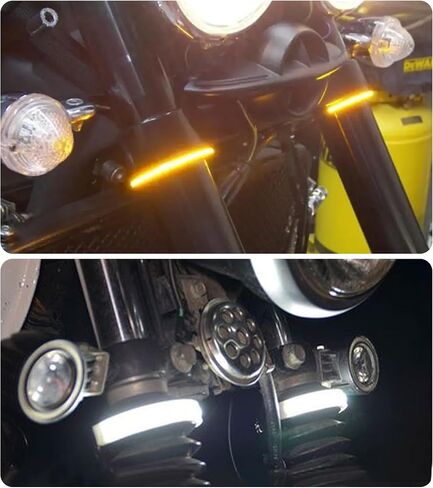 2PCS Motorcycle Turn Signals LED,Dual-Color Motorcycle Blinkers for Turn Signals & Daytime Running Lights,Essential Waterproof LED Turn Signal Strip Motorcycle Accessories in Saudi Arabia