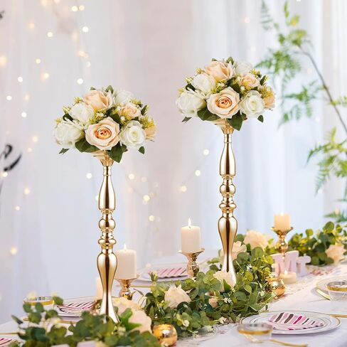 Sziqiqi Floral Centerpiece Riser Flower Arrangement Stand for Wedding Centerpiece Birthday Anniversary Party Tablescape Decoration, Gold 19.7in in Saudi Arabia