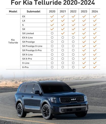 for Kia Telluride Floor Mats 2024 2023 2022 2021 2020, Trunk Floor Liners for Kia Telluride Cargo Liner Mat, All Weather Custom Fit Rubber Mat for Kia Telluride Carpet 2020-2023 2024 Accessories in Kuwait