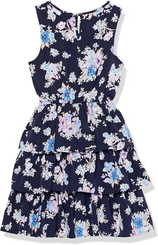 Speechless Girls' Sleeveless Tiered Dress and Tie Front Cardigan in Saudi Arabia
