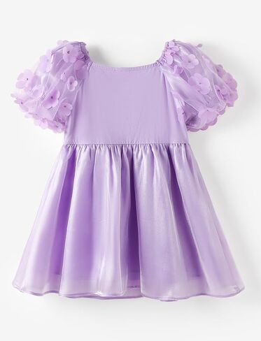 PATPAT Toddler Girl's Tulle Dress Contrast Mesh Puff Short Sleeve A Line Party Dress 3-6 Years in Saudi Arabia