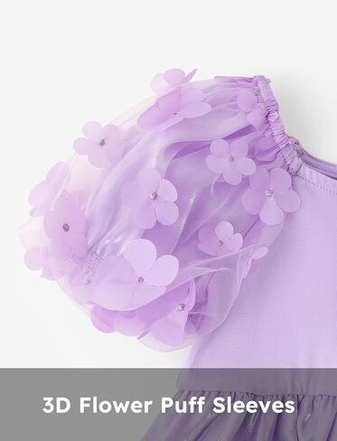 PATPAT Toddler Girl's Tulle Dress Contrast Mesh Puff Short Sleeve A Line Party Dress 3-6 Years in Saudi Arabia
