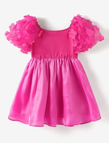 PATPAT Toddler Girl's Tulle Dress Contrast Mesh Puff Short Sleeve A Line Party Dress 3-6 Years in Saudi Arabia