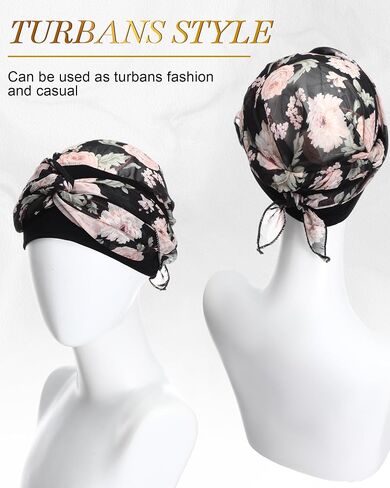 4 Pcs Cancer Hats Chemo Headwear Turbans for Women Pre Tied Bandana Turban Hat Chemo Scarf Cancer Hats Hair Loss in Saudi Arabia