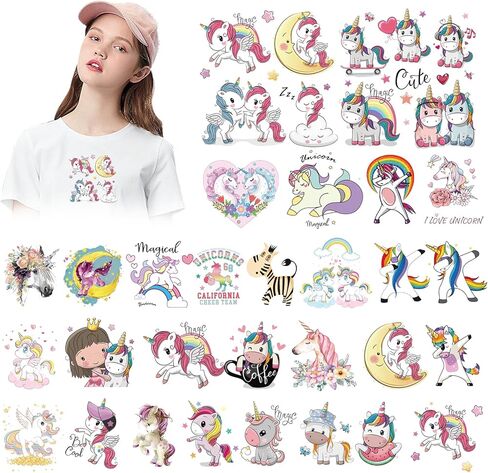 30Pcs Cute Animals Iron on Transfers Vinyl Heat Transfer Iron on Stickers for T-Shirt Clothing Jacket Hat Backpacks DIY Clothes in Kuwait