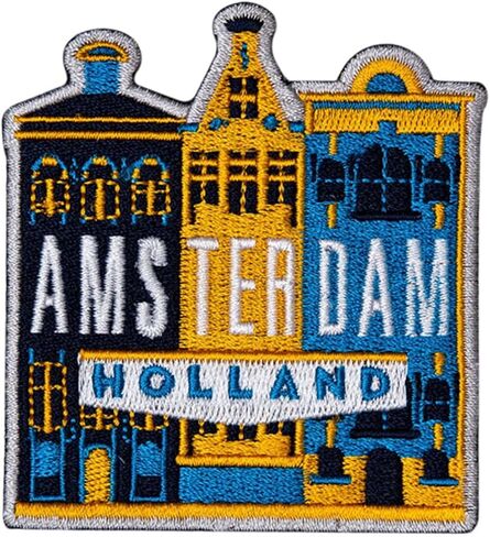 Amsterdam Patch - Netherlands Souvenir - Amsterdam Iron On Travel Badge in Saudi Arabia