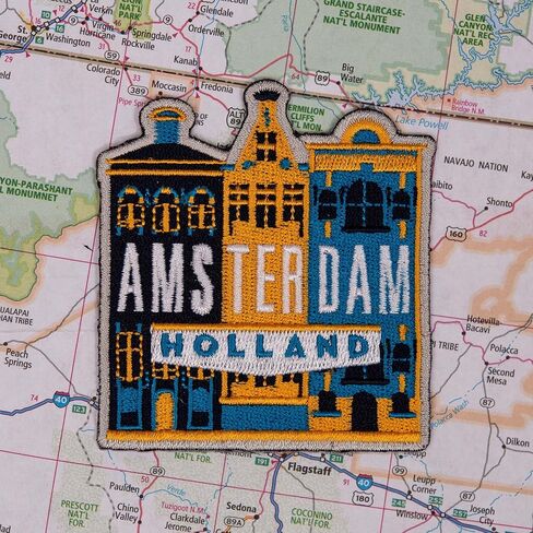 Amsterdam Patch - Netherlands Souvenir - Amsterdam Iron On Travel Badge in Saudi Arabia
