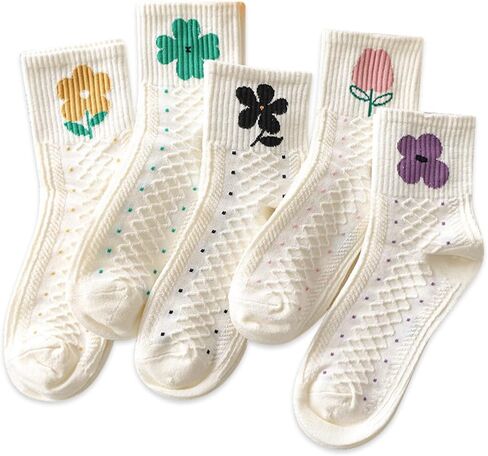 IIG Womens Novelty Cotton Crew Socks Cute Animals Socks Fun Flower Socks (fit women's shoe size 5-9) in Saudi Arabia