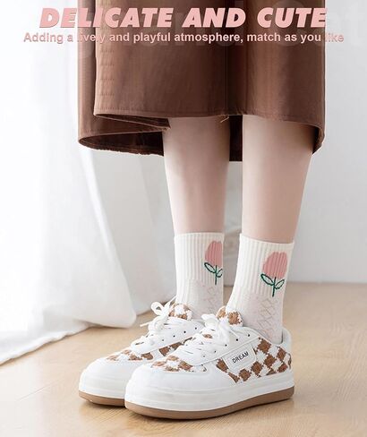 IIG Womens Novelty Cotton Crew Socks Cute Animals Socks Fun Flower Socks (fit women's shoe size 5-9) in Saudi Arabia