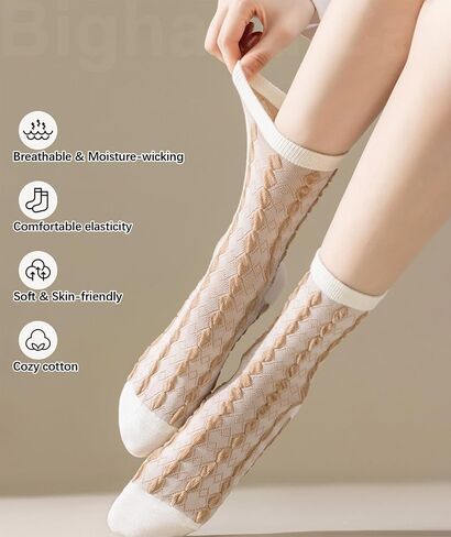 IIG Womens Novelty Cotton Crew Socks Cute Animals Socks Fun Flower Socks (fit women's shoe size 5-9) in Saudi Arabia
