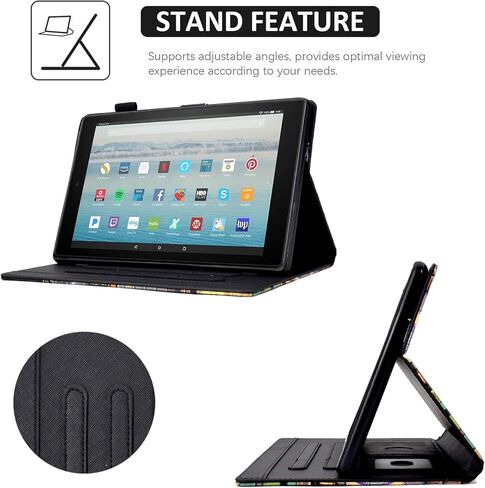 Case for Fire HD 8 Tablet (8th/7th/6th Generation, 2018/2017/2016 Release), Premium PU Leather Folio Stand Cover Protective Case with Auto Sleep Wake, Beach in Saudi Arabia