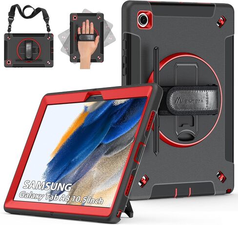 Miesherk Case for Galaxy Tab A8 Case 10.5'' 2022(SM-X200/X205/X207) with Hand/Shoulder Strap-Military Grade Shockproof, Black in Saudi Arabia