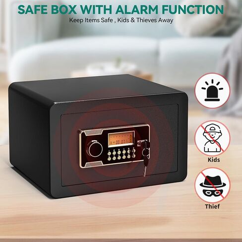 YITAHOME 1.5 Cu ft Safe Box Fireproof Waterproof, Electronic Security Safe Box with Fireproof Document Bag, Removable Shelf, Digital Keypad Lock, Protects Money Jewelry Cash for Home Office Hotel in Saudi Arabia