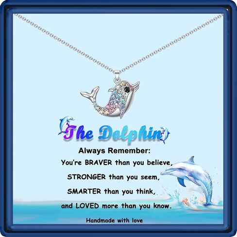Dolphin Gifts for Girls Women Cute Dolphin Necklace Dolphin Jewelry Gifts Christmas Graduation Birthday Gifts for Dolphin Lovers Daughter Granddaughter Niece in Saudi Arabia