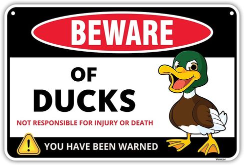 Venicor Duck Sign Decor - 8 x 12 Inches - Aluminum - Duck Gifts for Duck Lovers - Duck Crossing Decorations for Home Poster Things Pet Accessories Stuff in Saudi Arabia