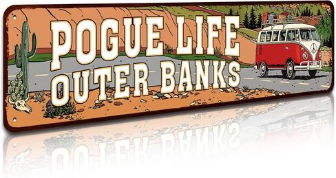 Summer Themed Flip Flop Zone Metal Sign - Tropical Wall Decor Beach Sign for Lake House, Sunroom or Covered Patio, 4 x 16 inch in Saudi Arabia