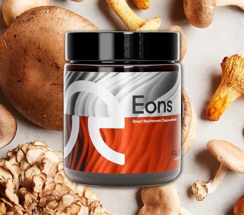 Eons Mushroom Gut Health & Clarity Capsules | Made with Chaga, Turkey Tail, Colostrum | Supercharge Nutrient Asorption | Gluten Free & Vegan | 90 Count in Saudi Arabia