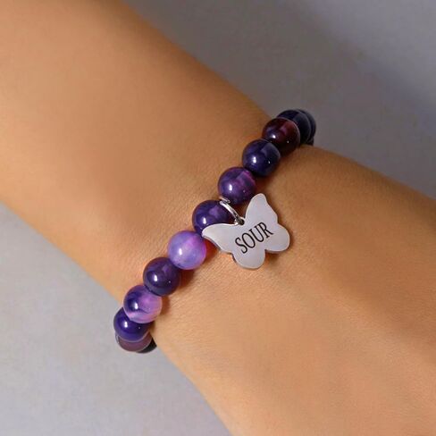 Olivia GUTS/SOUR Album Concert Inspired Bracelets Gifts, Olivia Merch Accessories, Purple Olivia Bracelet for Women Girls Fans Purple Love Pendant Bracelet Olivia Album Concert Costume Dress Décor in Saudi Arabia
