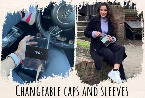 hydr | Flat Water Bottle Changeable Sleeves | 2 Sleeves & 2 Colors in Saudi Arabia