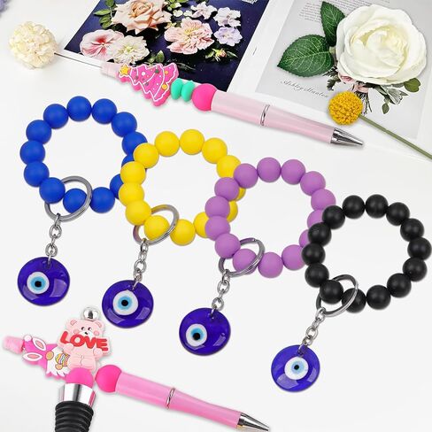 70Pcs Silicone Beads 15mm Round Silicone Beads Bulk for for DIY Keychain Making Jewelry Necklaces Silicone Focal Beads Loose Rubber Bracelet Beads (Yellow) in Saudi Arabia