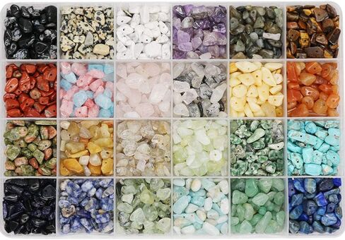24 Color Gemstone Beads Natural Stones Chip Bead Irregular Shaped Bead Crystal Quartz Stone for DIY Earring Bracelet Necklace Making for Gift in Saudi Arabia