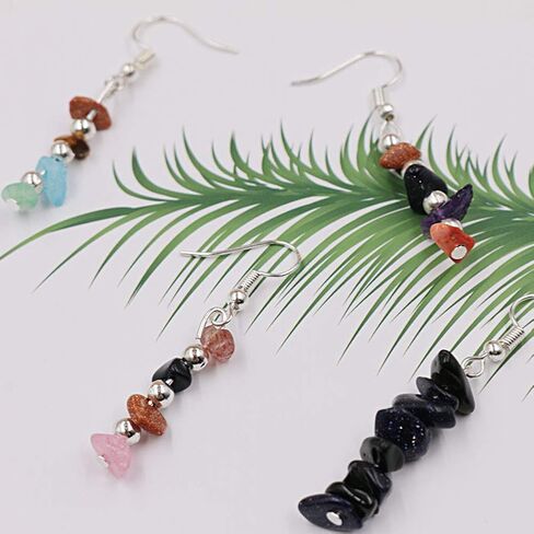 24 Color Gemstone Beads Natural Stones Chip Bead Irregular Shaped Bead Crystal Quartz Stone for DIY Earring Bracelet Necklace Making for Gift in Saudi Arabia