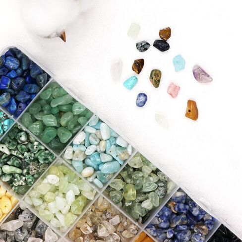 24 Color Gemstone Beads Natural Stones Chip Bead Irregular Shaped Bead Crystal Quartz Stone for DIY Earring Bracelet Necklace Making for Gift in Saudi Arabia