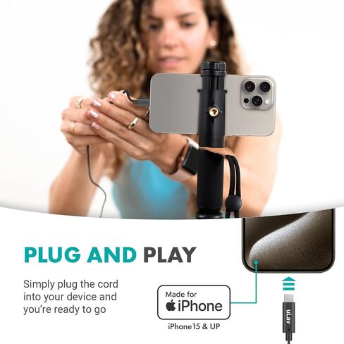Movo uLav-L Digital Lavalier Omnidirectional Clip on Microphone with USB-C Connector Compatible with iPhone 15/16/17 and Up, iPad-Pro (20-Foot Cord) in Kuwait