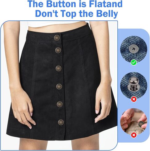 30PCS Replacement Buttons, 17mm No Sew Reusable Jeans Pants Button Tightener and Adjustable Button Pins for Loose Jeans Trousers in Saudi Arabia