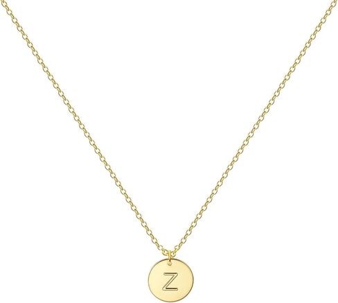 Glimmerst Personalized Initial Necklace 18K Gold Plated Stainless Steel Coin Pendant Letter Necklace Memorable Monogram Name Necklace for Women Girls in Saudi Arabia