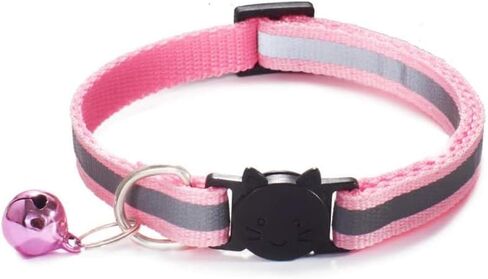 طوق قطط عاكس من بروتيك مع جرس رنين وإصدار آمن، أطواق قطط قابلة للتعديل للقطط الأليفة وحزام مطاطي للسلامة، مشبك أمان، تصميم لطيف عاكس للسلامة، ألوان زاهية، أزرق in Kuwait