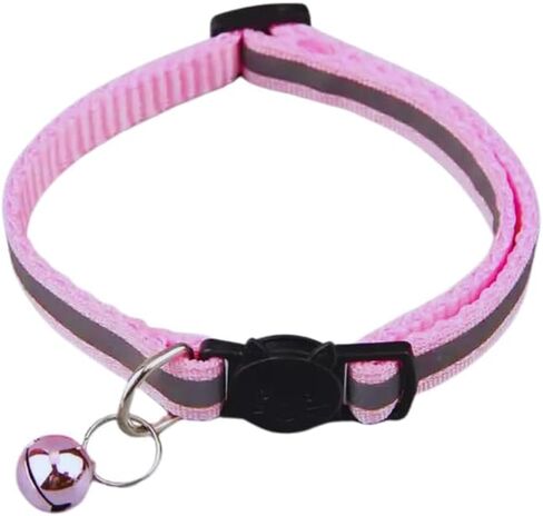 طوق قطط عاكس من بروتيك مع جرس رنين وإصدار آمن، أطواق قطط قابلة للتعديل للقطط الأليفة وحزام مطاطي للسلامة، مشبك أمان، تصميم لطيف عاكس للسلامة، ألوان زاهية، أزرق in Kuwait