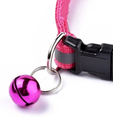 طوق قطط عاكس من بروتيك مع جرس رنين وإصدار آمن، أطواق قطط قابلة للتعديل للقطط الأليفة وحزام مطاطي للسلامة، مشبك أمان، تصميم لطيف عاكس للسلامة، ألوان زاهية، أزرق in Kuwait