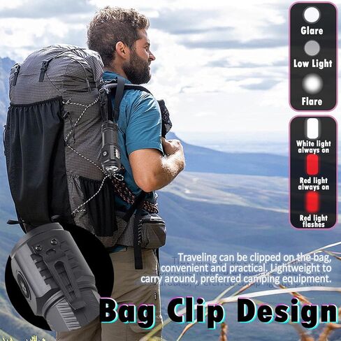 Flashlight Rechargeable High Lumens, Flashlight Rechargeable USB-C, Powerful Handheld Flash Light, Super Bright Pocket LED Flash Light for Camping, Emergency, Rescue（Black） in Saudi Arabia