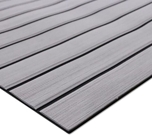 Boat Flooring EVA Foam Decking Sheet Faux Teak Marine Mat Marine Carpet Cooler Tops Seating Non-Slip Self-Adhesive Flooring Material for Motorboat RV Yacht Kayak Swimming Pool-94.5''x23.6'' in Saudi Arabia