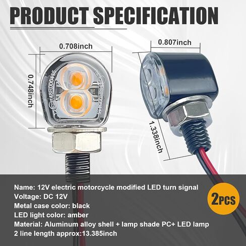 قطعتان من إشارة الانعطاف LED للسيارة، تيار مستمر 12 فولت من سبيكة PC عاكس الضوء اتجاه النهار مع أسلاك سلبية إيجابية، ملحقات إضاءة السيارات، مناسبة لمعظم السيارات والدراجات النارية (أسود) in Saudi Arabia