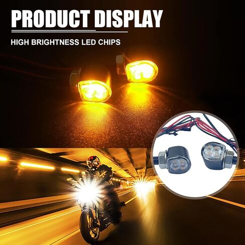 قطعتان من إشارة الانعطاف LED للسيارة، تيار مستمر 12 فولت من سبيكة PC عاكس الضوء اتجاه النهار مع أسلاك سلبية إيجابية، ملحقات إضاءة السيارات، مناسبة لمعظم السيارات والدراجات النارية (أسود) in Saudi Arabia