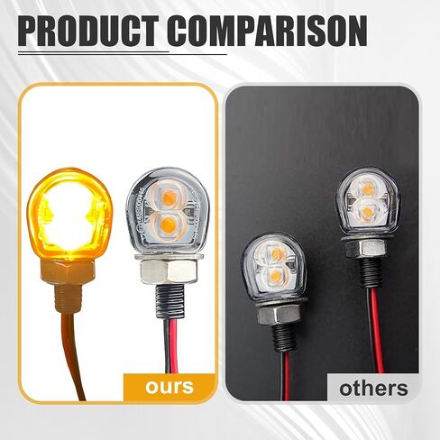 قطعتان من إشارة الانعطاف LED للسيارة، تيار مستمر 12 فولت من سبيكة PC عاكس الضوء اتجاه النهار مع أسلاك سلبية إيجابية، ملحقات إضاءة السيارات، مناسبة لمعظم السيارات والدراجات النارية (أسود) in Saudi Arabia