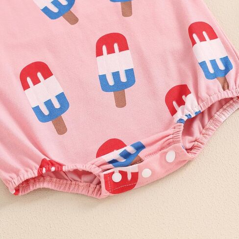 طفلة صبي فقاعة رومبير 4th من يوليو طفلة الزي قصيرة الأكمام Crewneck رسالة الرضع حديثي الولادة ارتداءها in Saudi Arabia